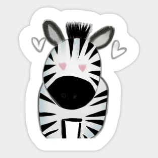 Cute Zebra Drawing Sticker